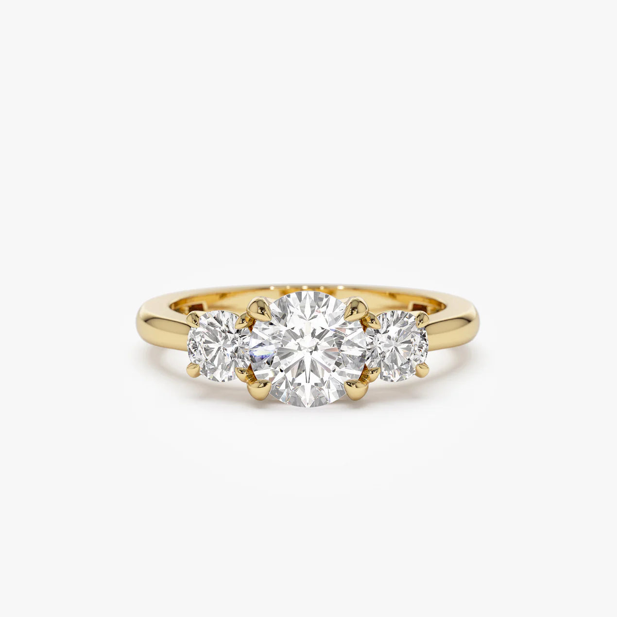 1.50 ctw 14k Round Lab Grown Diamond Three Stone Engagement Ring (Copy)