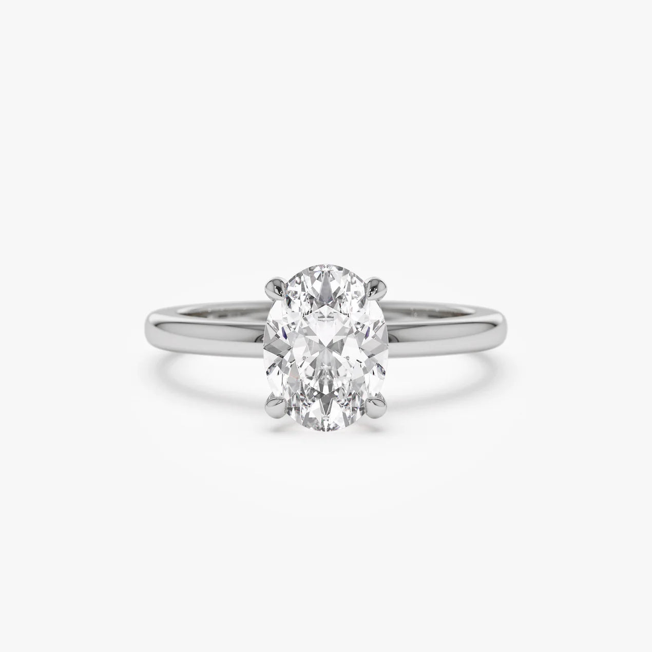 1.50 ctw 14k Four Prong Setting Oval Shaped Lab Grown Diamond Engagement Ring