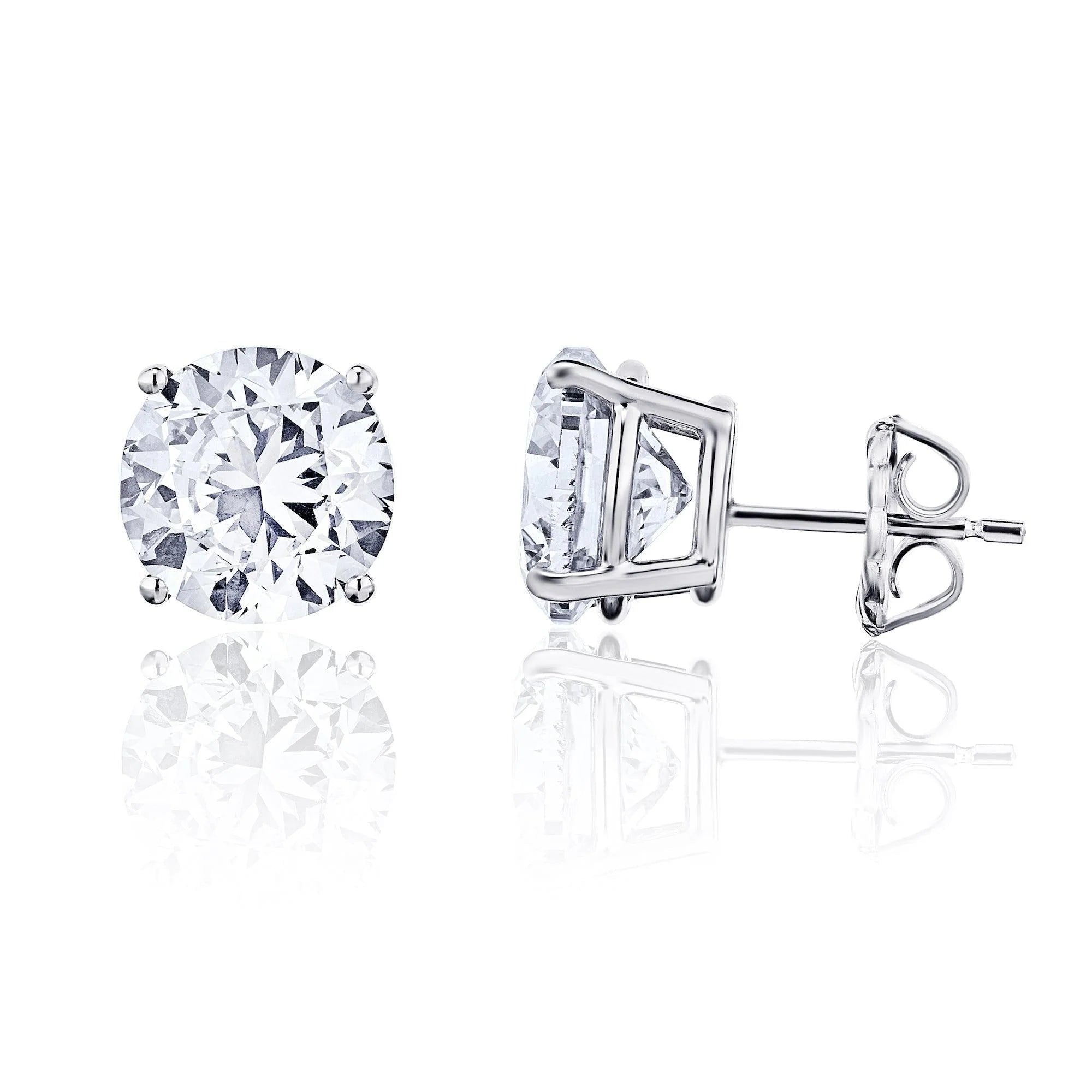 4ctw Lab Grown Diamond  Round Solitaire Earrings