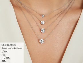 Lab Grown Diamond 2ct TW Round Solitaire Necklace