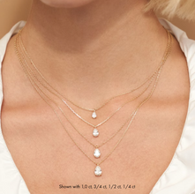 0.25 - 1.00 ctw 14k Pear Teardrop Diamond Lab Grown Solitaire Necklace
