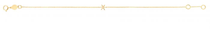 14k Yellow Gold Initial Bracelet Solid