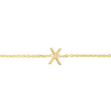 14k Yellow Gold Initial Bracelet Solid
