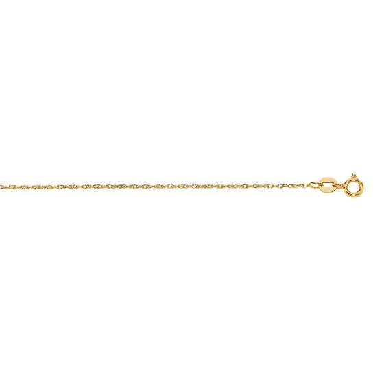 10K SOLID Gold .80mm Machine Rope Chain DAINTY MINIMALIST FINE